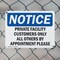 Signmission Private Facility Customers Only All Others OSHA Notice Sign, Plastic, 10in W x 7in L, 2PK OS-2PACK-NS-P-710-L-17813 - alternate 4